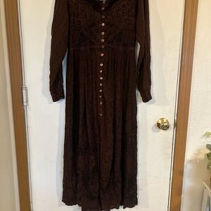 Vintage M.P.H. medium Woodland Fairy Boho Fetstival Maxi Dress